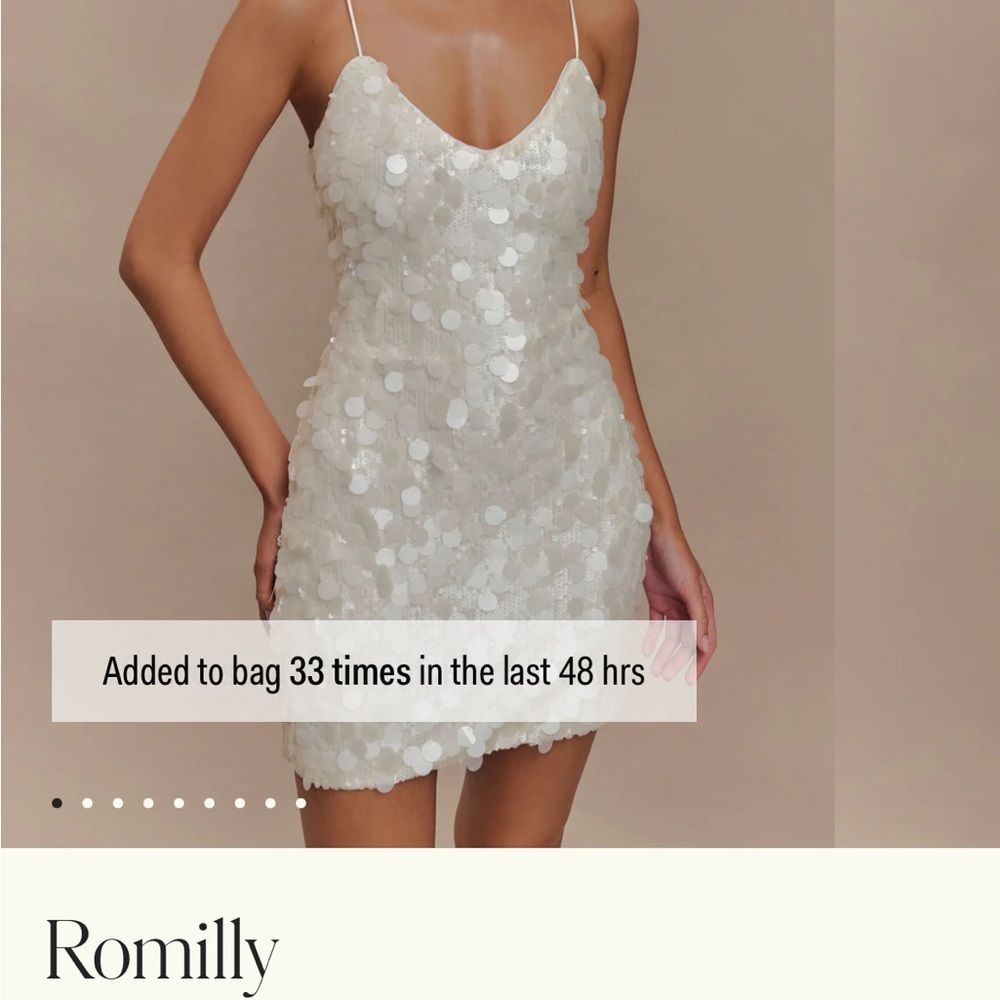 Meshki Ivory Sequin Detail Dress - Picture 8 of 9